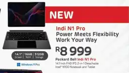 Computer Mania Packard Bell Indi N1 Pro 14.1 Inch FHD IPS 2-in-1 Detachable Intel N100 Notebook and Tablet offer