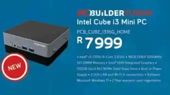 Computer Mania PCBUILDER Fusion Intel Cube i3 Mini PC offer