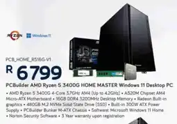 Computer Mania PCBuilder AMD Ryzen 5 3400G HOME MASTER Windows 11 Desktop PC offer