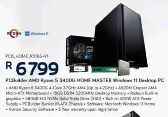 Computer Mania PCBuilder AMD Ryzen 5 3400G HOME MASTER Windows 11 Desktop PC offer