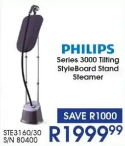 Hirsch's Philips Series 3000 Tilting StyleBoard Stand Steamer offer