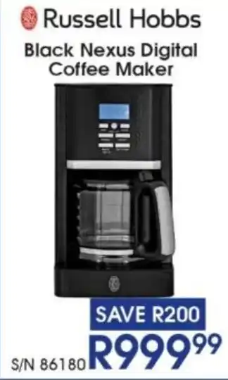 Hirsch's Russell Hobbs Black Nexus Digital Coffee Maker offer