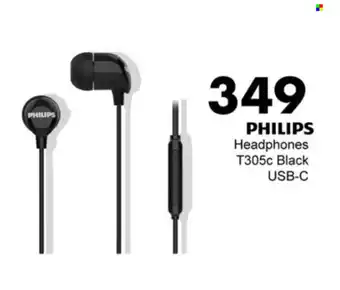 Save Hyper PHILIPS Headphones T305c Black USB-C offer