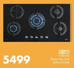 Save Hyper Defy 5 Burner Glass Hob Gas offer