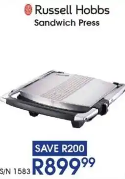 Hirsch's Russell Hobbs Sandwich Press offer