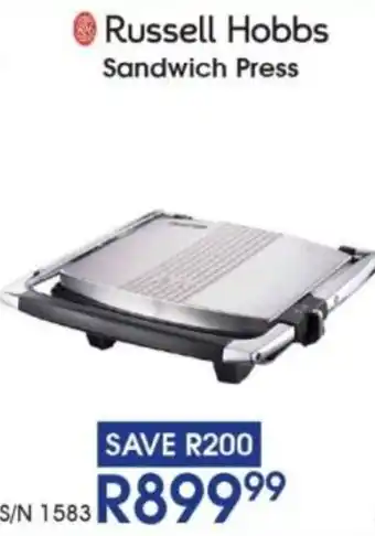 Hirsch's Russell Hobbs Sandwich Press offer