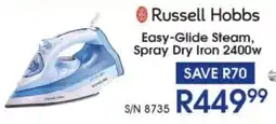 Hirsch's Russell Hobbs Easy-Glide Steam, Spray Dry Iron 2400w offer