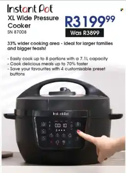 Hirsch's Instant Pot XL Wide Pressure Cooker offer