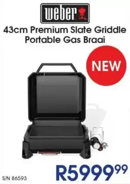 Hirsch's Weber 43cm Premium Slate Griddle Portable Gas Braai offer