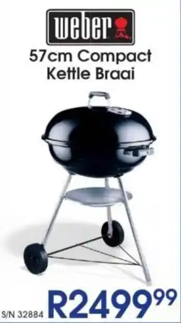 Hirsch's Weber 57cm Compact Kettle Braai offer