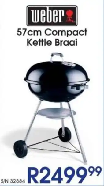 Hirsch's Weber 57cm Compact Kettle Braai offer