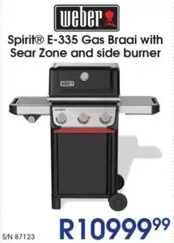 Hirsch's Weber Spirit E-335 Gas Braai with Sear Zone and side burner offer