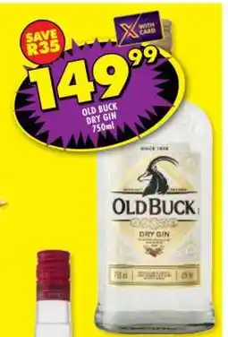 Shoprite Old Buck Dry Gin 750ml offer