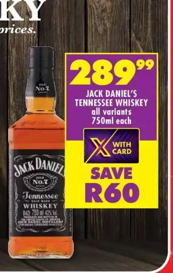 Shoprite Jack Daniel's Tennessee Whiskey offer