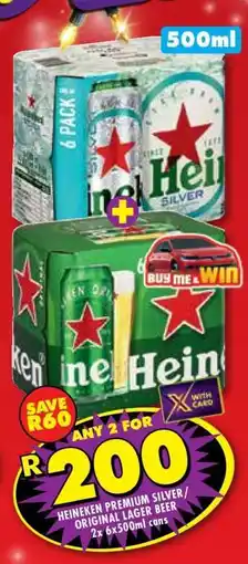 Shoprite Heineken Premium Silver / Original Lager Beer offer