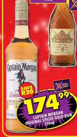 Shoprite CAPTAIN MORGAN ORIGINAL SPICED GOLD RUM 750ml offer