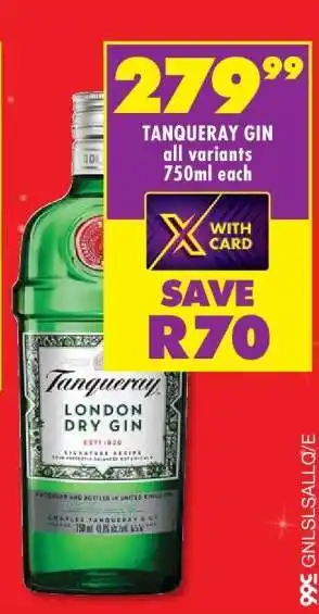 Shoprite Tanqueray Gin offer