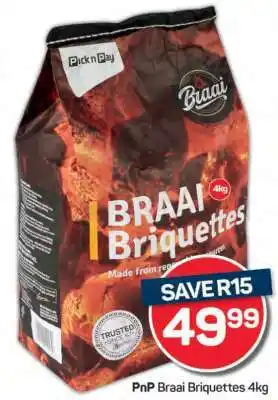 Pick n Pay PnP Braai Briquettes 4kg offer