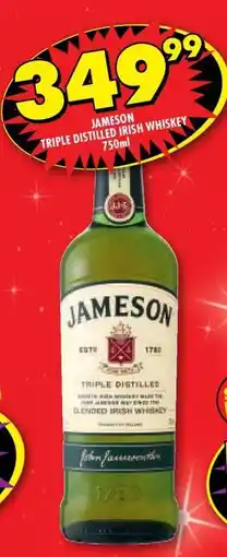 Shoprite Jameson Triple Distilled Irish Whiskey 750ml offer