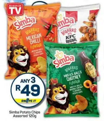 Pick n Pay Simba Potato Chips Assorted 120g offer