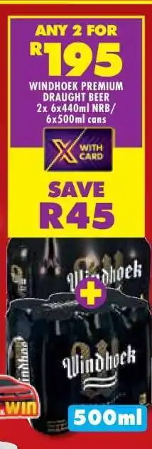 Shoprite WINDHOEK PREMIUM DRAUGHT BEER offer