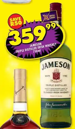 Shoprite Jameson Triple Distilled Irish Whiskey 750ml offer