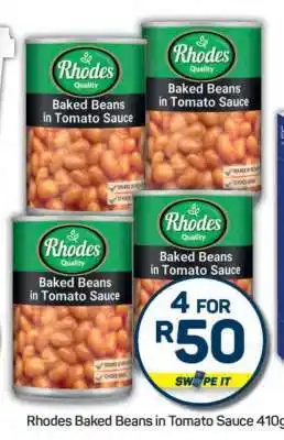 Pick n Pay Rhodes Baked Beans in Tomato Sauce 410g offer