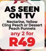 Food Lover's Market Nectarine, Yellow Cling Peach Or Dessert Peach Punnets-For 2 offer