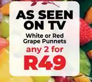 Food Lover's Market White Or Red Grape Punnets-For 2 offer