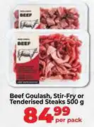Food Lover's Market Beef Goulash, Stir Fry Or Tenderised Steaks-500g Per Pack offer