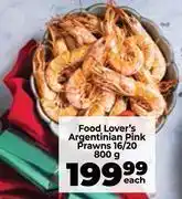 Food Lover's Market Food Lover's Argentinian Pink Prawns 16/20-800g Each offer