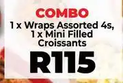 Food Lover's Market 1 x Wraps Assorted 4s, 1 x Mini Filled Croissants-Combo offer