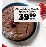 Food Lover's Market Chocolate Or Vanilla Sponge Cakes-Each offer