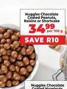 Food Lover's Market Nuggles Chocolate Coated Peanuts, Raisins Or Shortcake-Per 100g offer