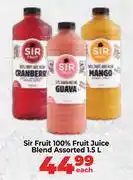 Food Lover's Market Sir Fruit 100% Fruit Juice Blend Assorted-1.5L Each offer