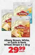 Food Lover's Market Albany Brown, White Or Garlic & Herb Wheat Wraps-6 x 45g Each offer