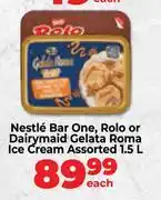 Food Lover's Market Nestle Bar One, Rolo Or Dairymaid Gelata Roma Ice Cream Assorted-1.5Ltr Each offer