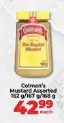Food Lover's Market Colman's Mustard Assorted 162gm/167gm/168gm-Each offer