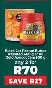 Food Lover's Market Black Cat Peanut Assorted 400gm Or All Gold Apricot Jam 900gm-Aor Any 2 offer