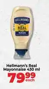 Food Lover's Market Hellmann's Real Mayonnaise-430ml Each offer