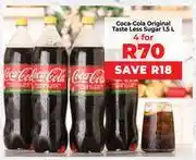 Food Lover's Market Coca-Cola Original Taste Less Sugar-For 4 x 1.5Ltr offer