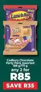 Food Lover's Market Cadbury Chocolate Party Pack Assorted-For Any 2 x 168gm/171gm offer