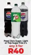 Food Lover's Market Pepsi Zero Sugar, Light Or 7Up Sugar Free-For Any 3 x 2Ltr offer