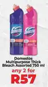 Food Lover's Market Domestos Multipurpose Thick Bleach Assorted-For Any 2 x 750ml offer
