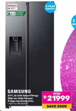 Game Samsung 617 L AI with SmartThings Side-by-Side Freezer Fridge offer