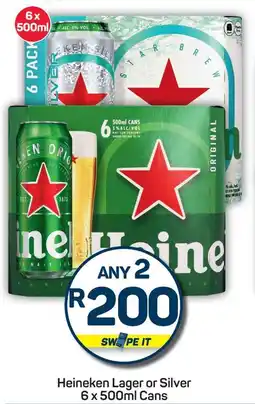 Pick n Pay Heineken Lager or Silver Cans offer