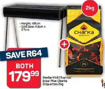 Pick n Pay Hypermarket Stellar Midi Charcoal Braai Plus Charka Briquettes offer