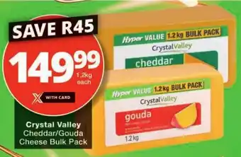 Checkers Crystal Valley Cheddar/ Gouda Cheese Bulk Pack offer