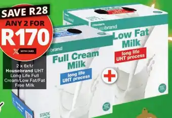 Housebrand UHT Long Life Full Cream/ Low Fat/ Fat Free Milk