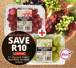Checkers Class 1 Red/ White Seedless Grapes offer